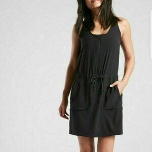 Athleta Dress Women’s 6 Black Expedition Skort Mini Zip Front Drawstring Shorts